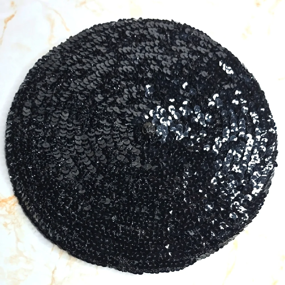 Kurt Geiger Black Sequin Beret New with Tags